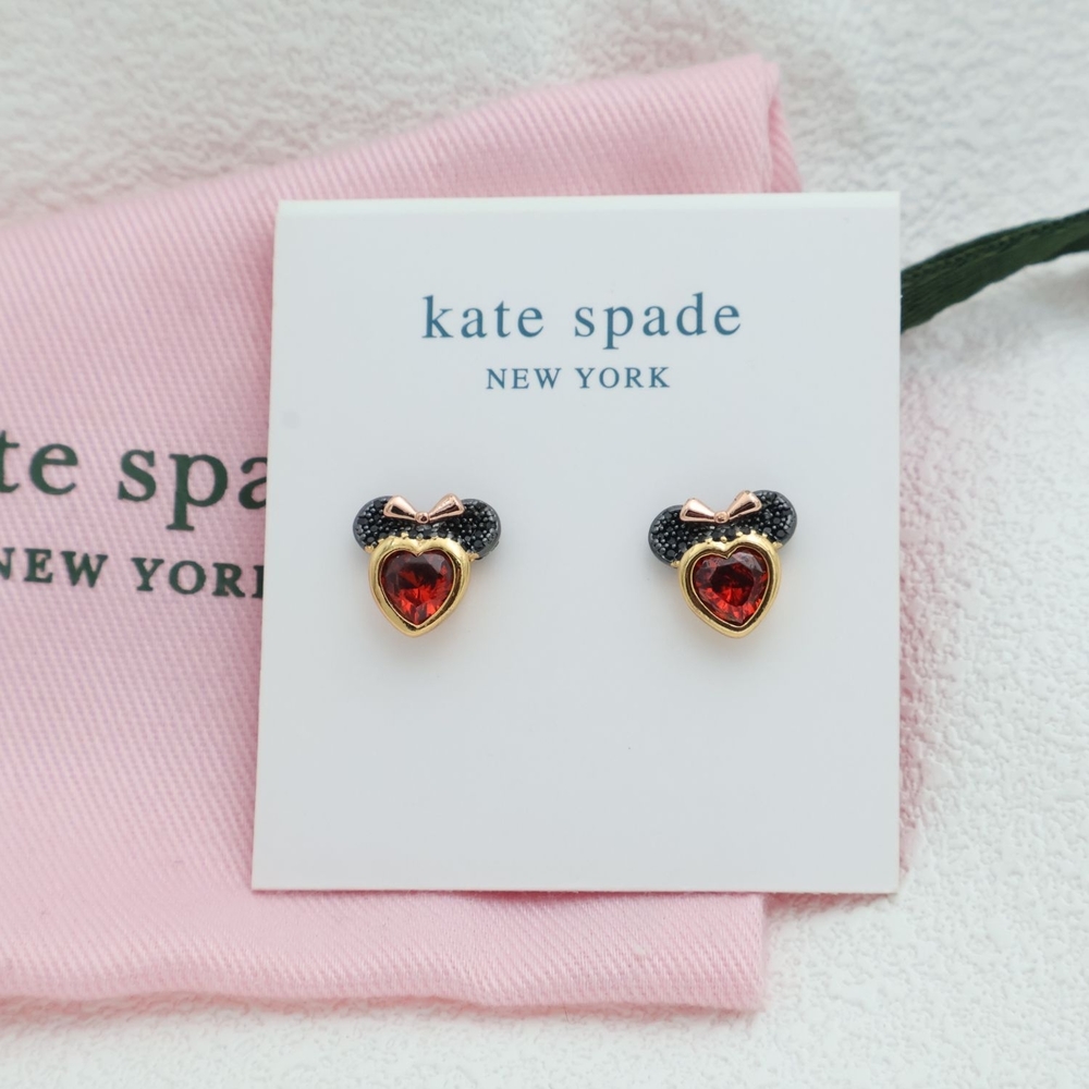 Kate Spade Disney Minnie Mouse Gold Earrings Gold NEW